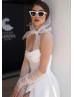 Strapless Ivory Satin Slit Minimalist Wedding Dress